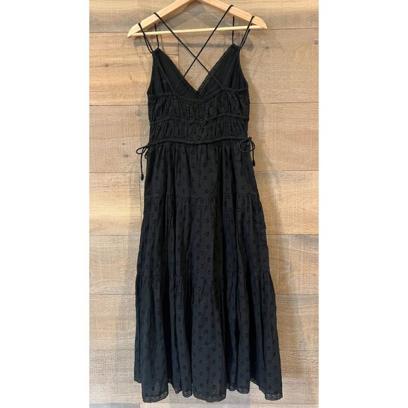 Ulla Johnson Freya Black Midi Dress Cotton Size US 2 - Picture 8 of 10